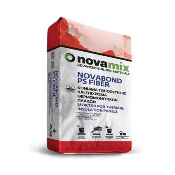 Novamix Novabond PS Fiber κόλλα θερμοπρόσοψης λευκή 25kg