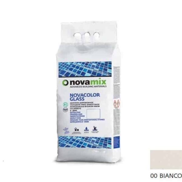 Novamix Novacolor Glass αρμόστοκος πλακιδίων 0-8mm 5kg 00 Bianco