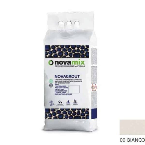 Novamix Novagrout G αρμόστοκος πλακιδίων 5-20mm 5kg 00 Bianco
