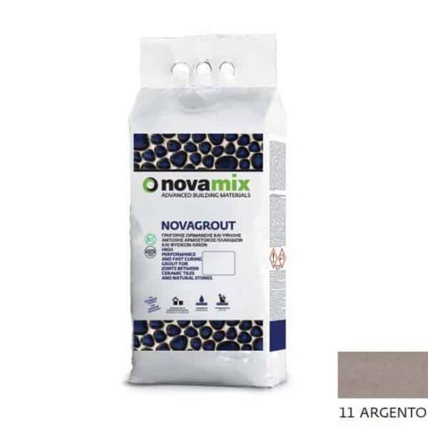 Novamix Novagrout G αρμόστοκος πλακιδίων 5-20mm 5kg 11 Argento