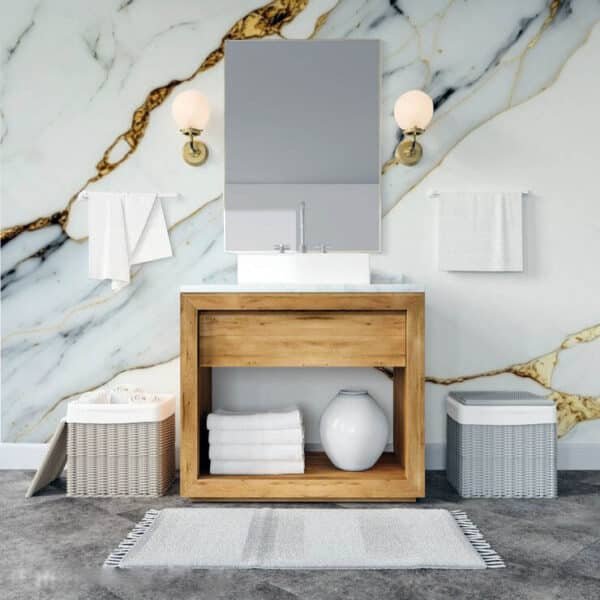 PVC Panel τοίχου 2.8mm 106 Gold Carrara 122cmX280cm OEM - Image 3