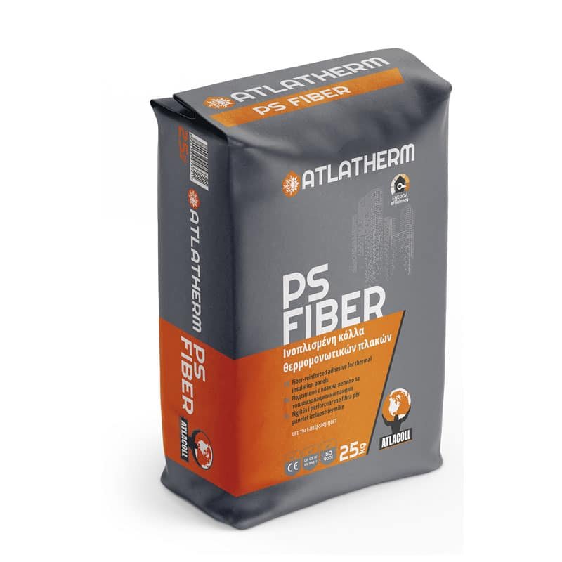 Atlacoll κόλλα θερμοπρόσοψης Atlatherm PS Fiber λευκή 25 kg