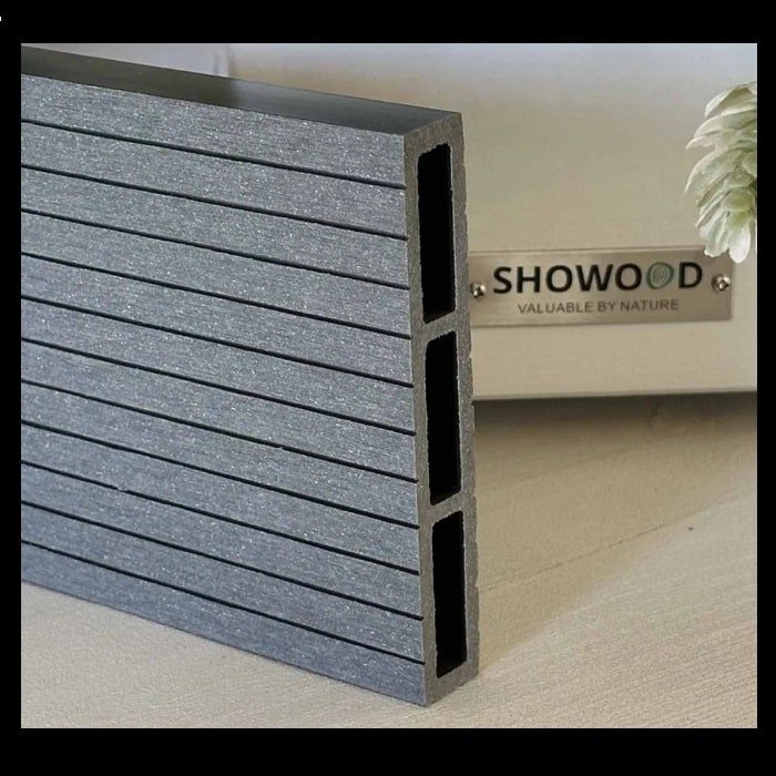 Showood WPC σανίδα περίφραξης γραμμωτή 2x12x360 γκρι ανοιχγτό