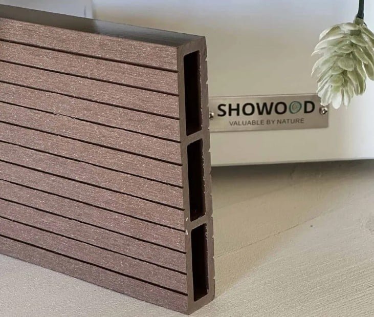 Showood WPC σανίδα περίφραξης γραμμωτή 2x12x360 καφέ
