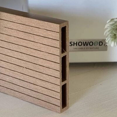 Showood WPC σανίδα περίφραξης γραμμωτή 2x12x360 καφέ ανοιχτό