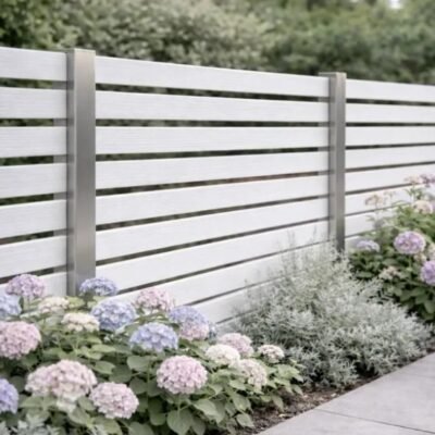 Showood WPC σανίδα περίφραξης γραμμωτή 2x12x360 λευκό