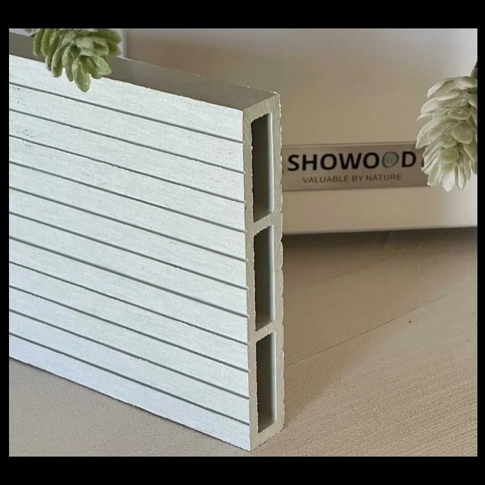 Showood WPC σανίδα περίφραξης γραμμωτή 2x12x360 λευκό - Image 4